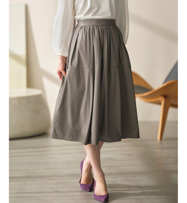 組曲「レザーライクライト タックギャザースカート」|スカート|