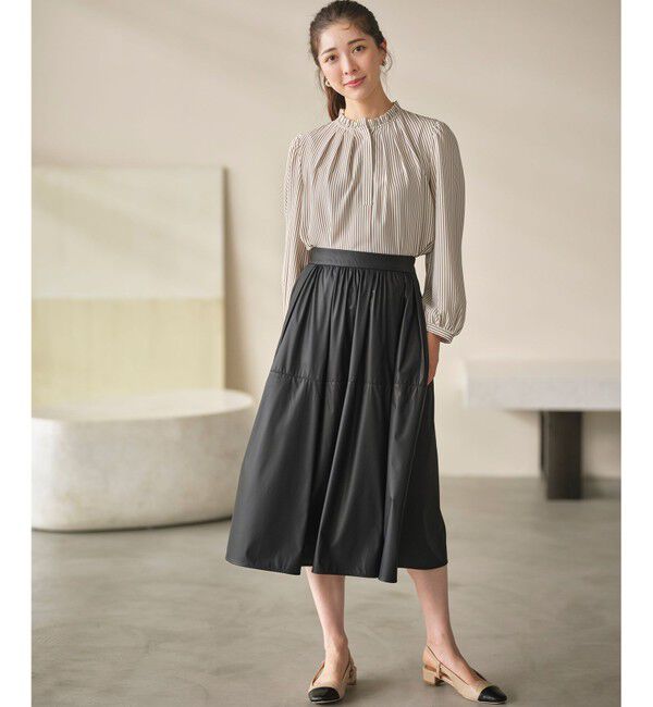 組曲「レザーライクライト タックギャザースカート」|スカート|