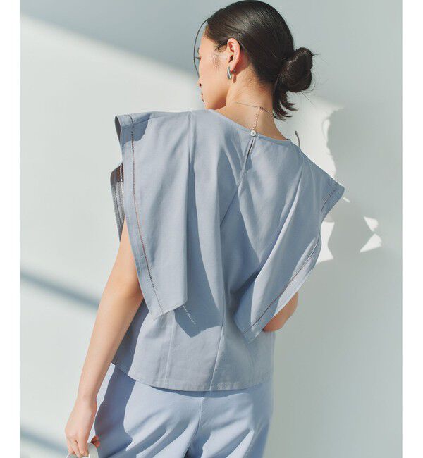 組曲「プレーティング天竺 フレアスリーブカットソー」|Tシャツ・カットソー|