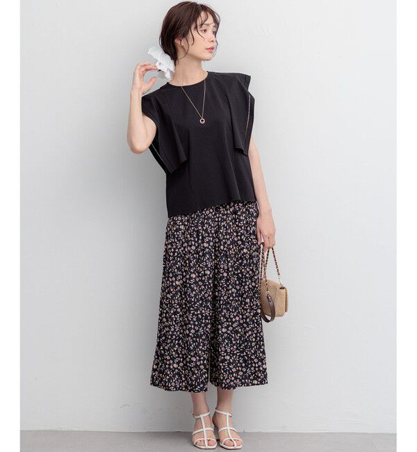 組曲「プレーティング天竺 フレアスリーブカットソー」|Tシャツ・カットソー|