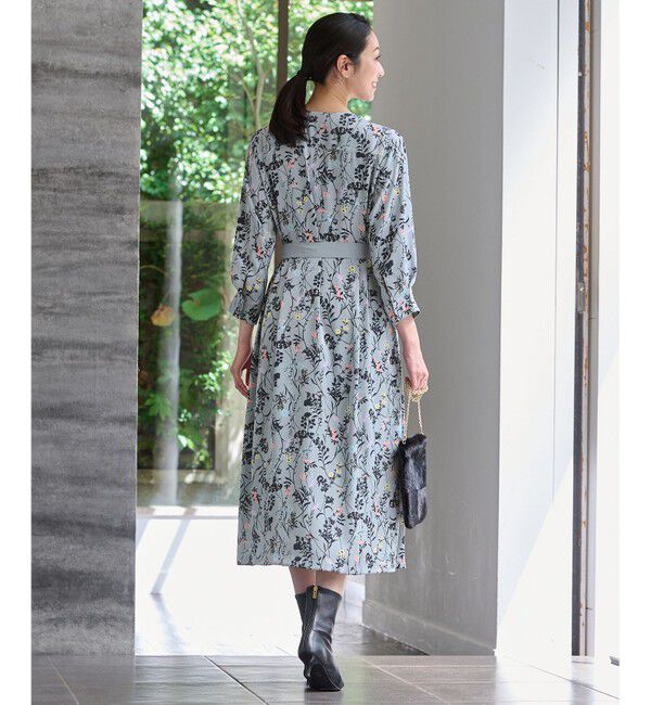 自由区「【WEB&一部店舗限定・新色追加・定番人気・着用動画あり】ハーバルフロープリント8分袖 ワンピース」|ワンピース|