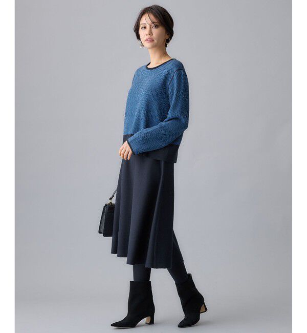 自由区「【WEB限定・マルチウェイ・洗える】ヘリンボーン柄リバーシブルニット セットアップ」|スーツ|