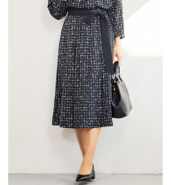 自由区「【セットアップ対応・ウエストゴム】スクラッチチェックプリント スカート」|スカート|ネイビー系5