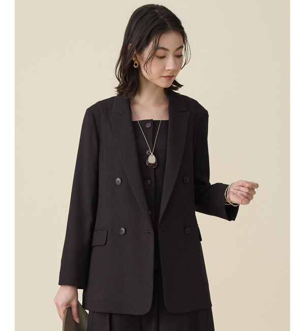 自由区「【セットアップ対応】リネンライクシンセティックテーラード ジャケット」|テーラードジャケット|ﾀﾞｰｸﾌﾞ