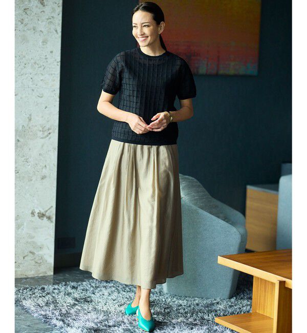 自由区「【カタログ掲載・セットアップ対応】エアリーローンプレーン スカート」|スカート|ベージュ