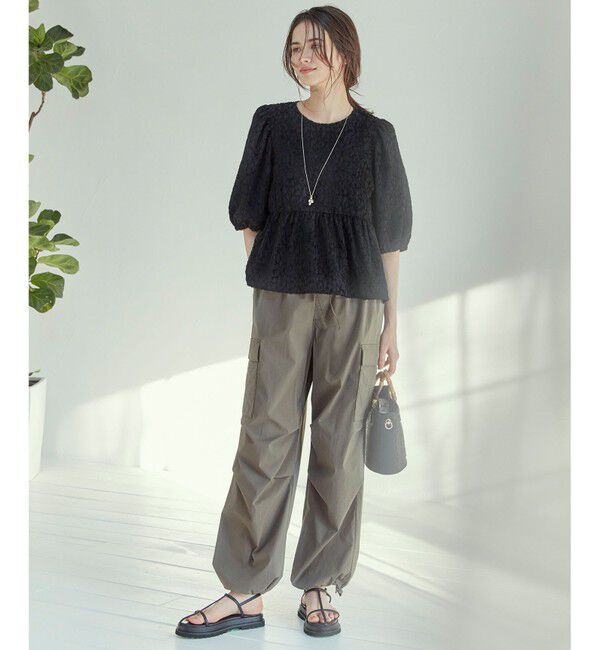 23区「【SLOW/好評につき新色追加】ミリタリーストレッチタフタ  カーゴパンツ」|カーゴ|