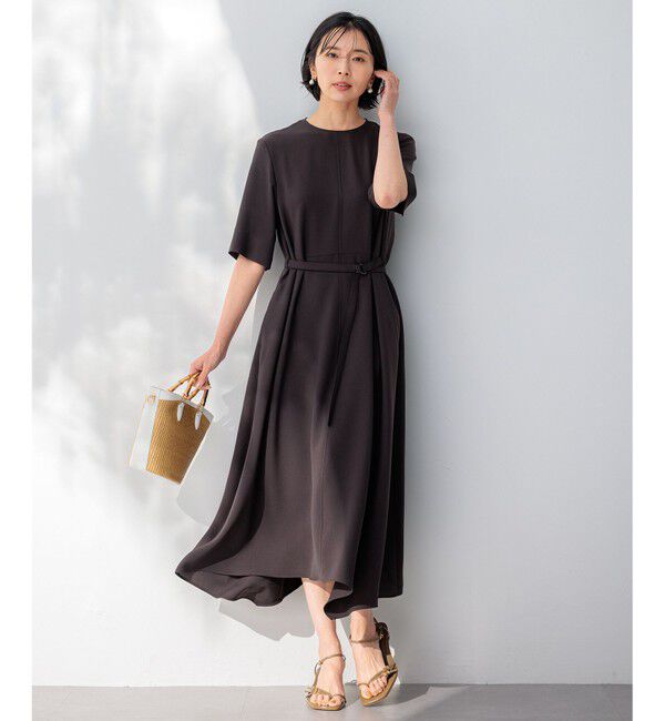 23区「【撥水加工/洗える】キューティクルストレッチツイル イレギュラーヘム ワンピース」|ワンピース|