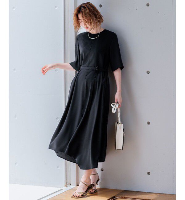 23区「【撥水加工/洗える】キューティクルストレッチツイル イレギュラーヘム ワンピース」|ワンピース|