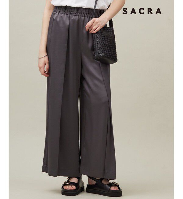 23区「【SACRA】トリアセサテン パンツ」|その他|グレー系