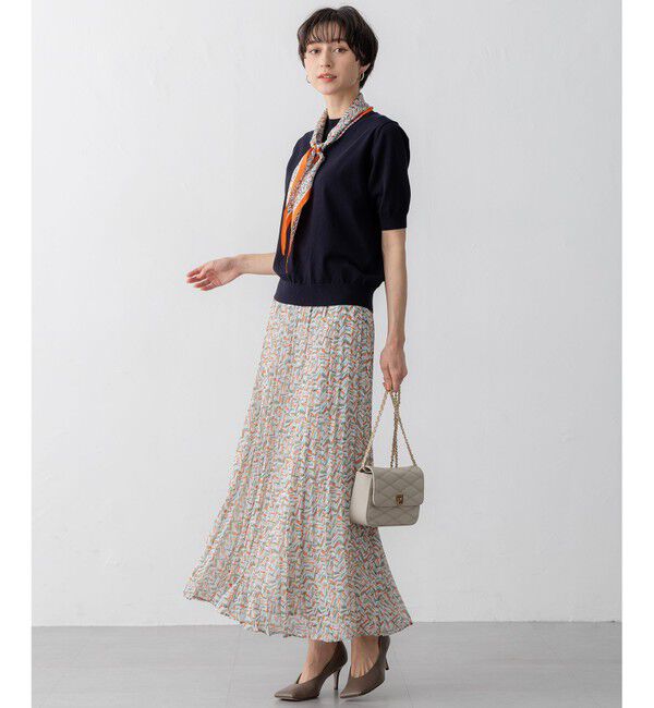 23区「【Oggi5月号掲載/洗える】プレミアムビオコットン 半袖 ニット」|ニット・セーター|