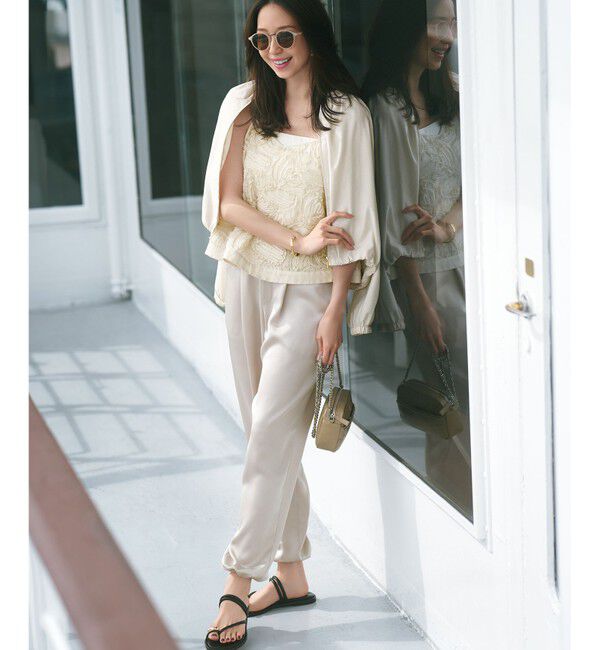 23区「【洗える】ドレープサテン 2WAY ドロスト パンツ」|その他|