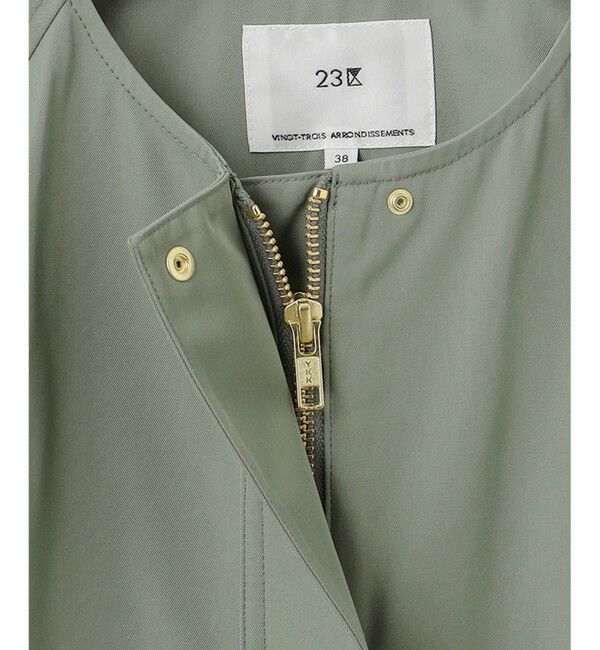 23区「【撥水加工】ライトツイル ノーカラーコート」|ノーカラーコート|