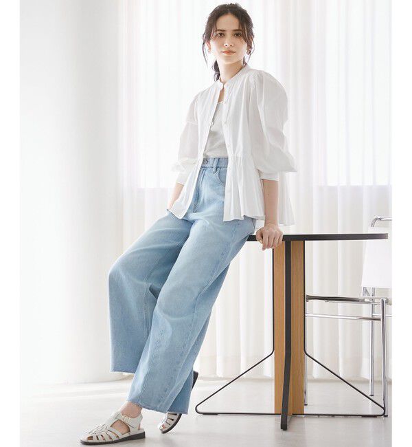 23区「【SLOW/一部店舗限定】LIGHT DENIM バレルワイド パンツ」|デニム|