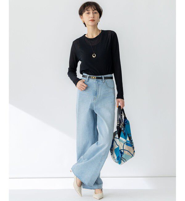 23区「【SLOW/一部店舗限定】LIGHT DENIM バレルワイド パンツ」|デニム|