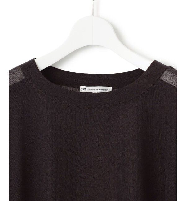 23区「【洗える】シャイニーシアー ボートネック ニット」|ニット・セーター|