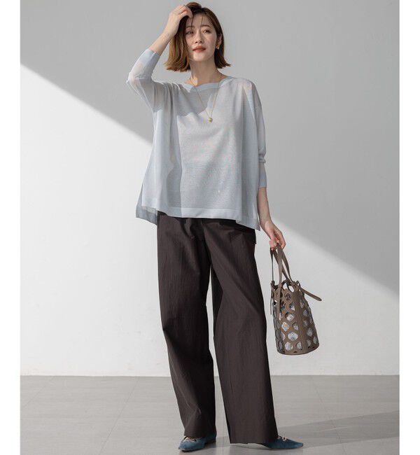 23区「【洗える】シャイニーシアー ボートネック ニット」|ニット・セーター|