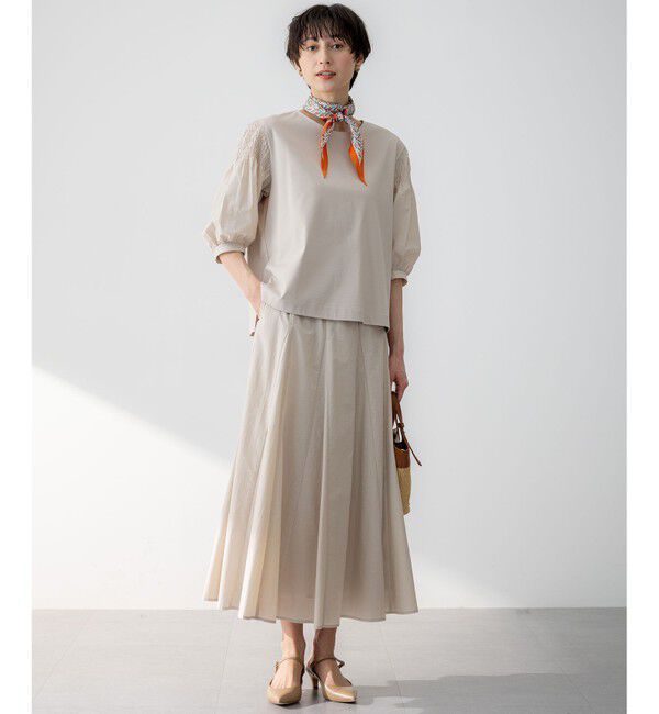 23区「【撥水加工/洗える】ナイロンコットンタフタ フレア スカート」|スカート|