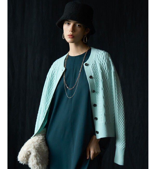 23区「【洗える】メリノウールサテン ワンピース」|ワンピース|