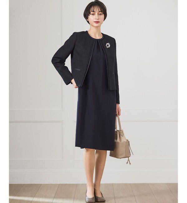 23区「【セットアップ対応/洗える】トリアセダブルジョーゼット シフォンスリーブ ワンピース」|ワンピース|