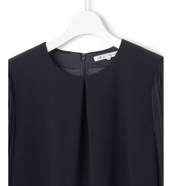 23区「【セットアップ対応/洗える】トリアセダブルジョーゼット シフォンスリーブ ワンピース」|ワンピース|