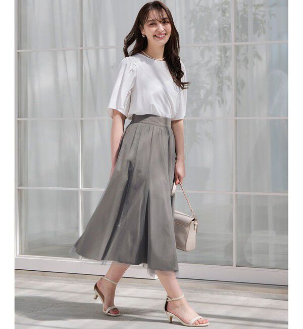 any SiS「【2WAY】ライトチュールリバーシブル スカート」|スカート|ライトカーキ
