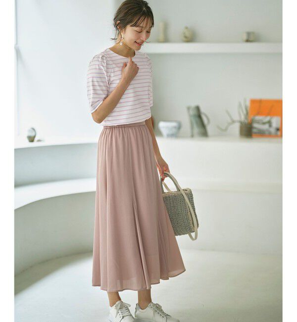 any SiS「【撥水】サテンナローフレア スカート」|スカート|