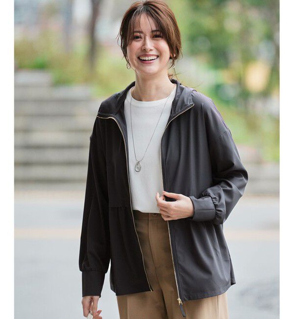 ANY SIS「ラッシュガード ジップアップフーディー」|パーカー|チャコール