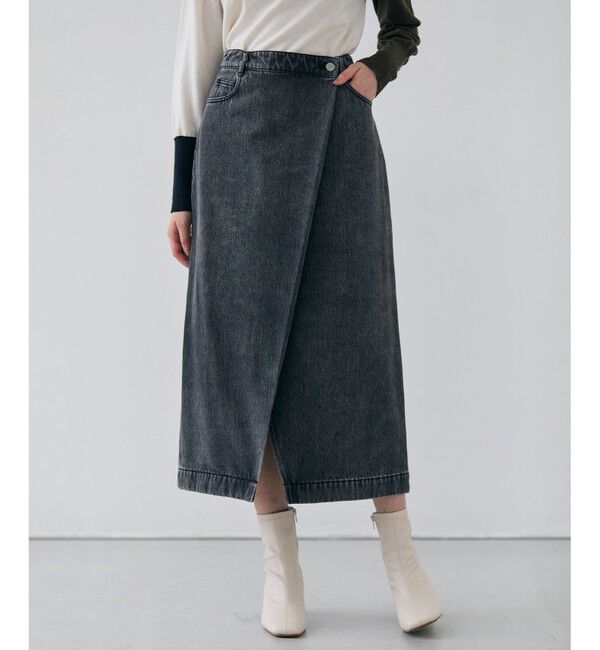 BEIGE,「【洗える・VERY 6月号掲載】FICUS / デニムラップスカート」|スカート|Slate