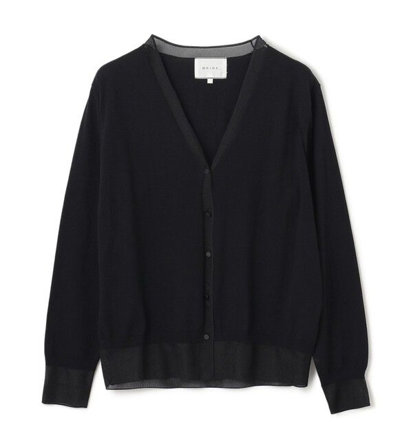 BEIGE,「【洗える】JULIE / シルク混シアーVネックカーディガン」|カーディガン|