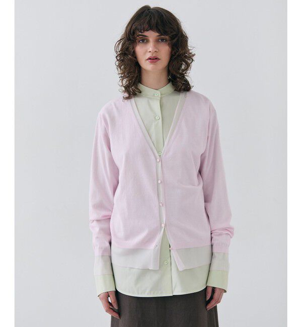 BEIGE,「【洗える】JULIE / シルク混シアーVネックカーディガン」|カーディガン|Pink