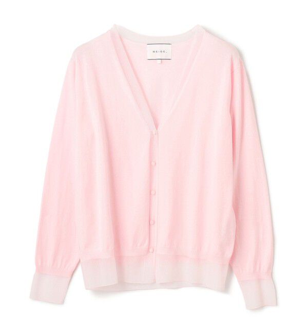 BEIGE,「【洗える】JULIE / シルク混シアーVネックカーディガン」|カーディガン|