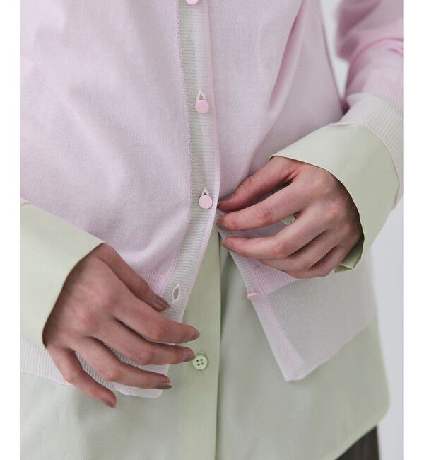 BEIGE,「【洗える】JULIE / シルク混シアーVネックカーディガン」|カーディガン|