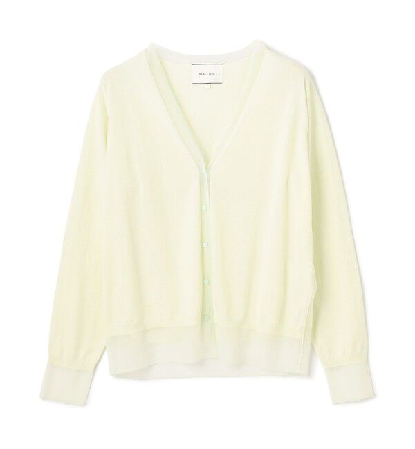 BEIGE,「【洗える】JULIE / シルク混シアーVネックカーディガン」|カーディガン|