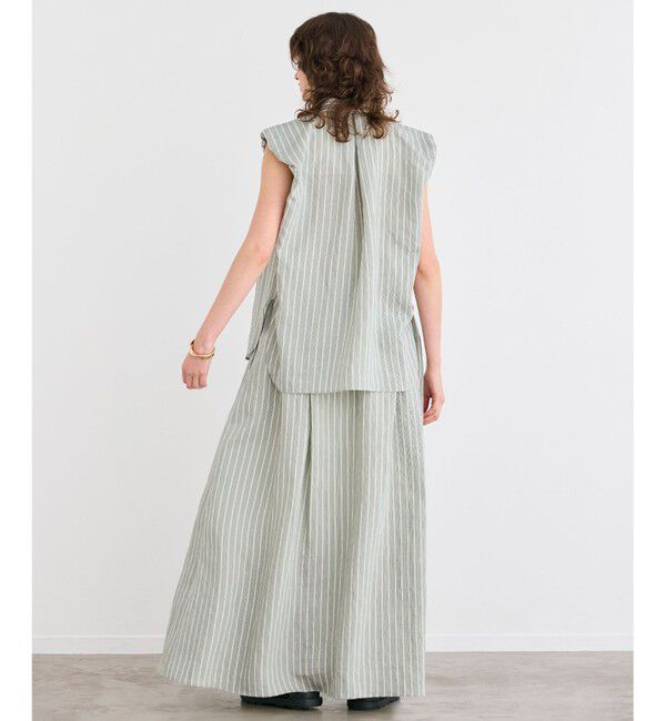 BEIGE,「【洗える】FREESIA / イージーウエストストライプフレアスカート」|スカート|