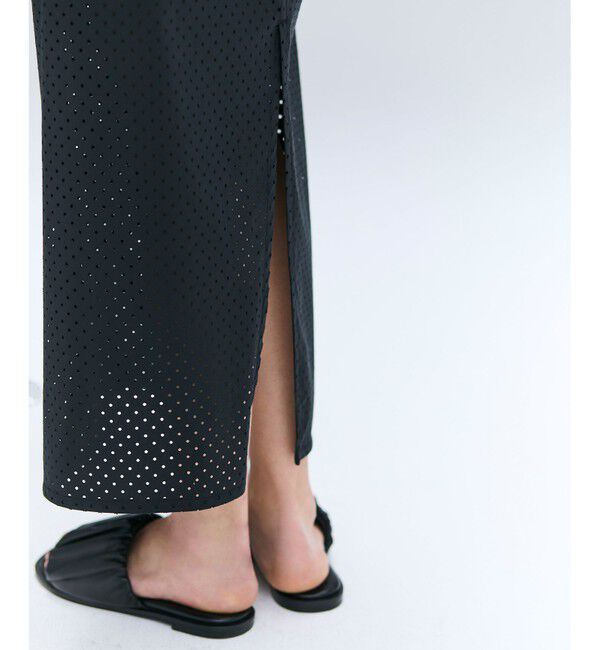 BEIGE,「【洗える】PICCOLO / パンチングドットIラインスカート」|スカート|