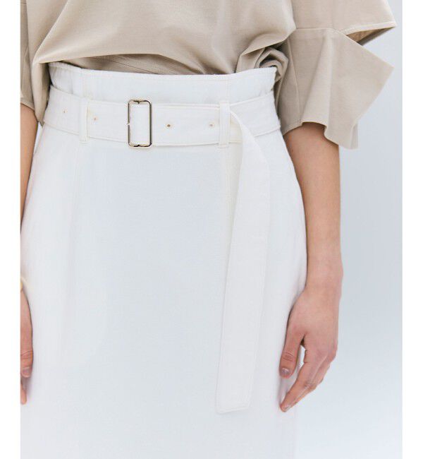 BEIGE,「【洗える・Oggi ８月号掲載】NAVIGLIO / ベルト付きハイウエストデニムスカート」|スカート|