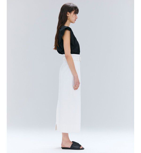 BEIGE,「【洗える・Oggi ８月号掲載】NAVIGLIO / ベルト付きハイウエストデニムスカート」|スカート|