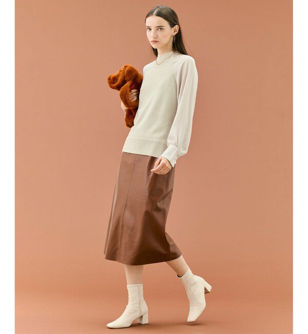 BEIGE,「【Precious 9月号掲載】CLYDE / ステッチベルトラムレザースカート」|スカート|