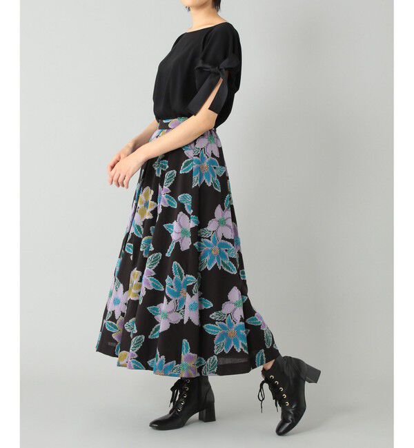 GRACE CONTINENTAL「モザイクジャガードタックスカート」|スカート|