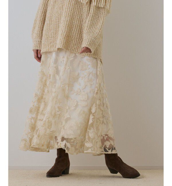 GRACE CONTINENTAL「エンブロイダリーフレアスカート」|スカート|キナリ