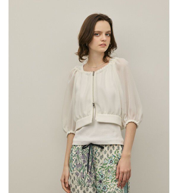 GRACE CONTINENTAL「カラミ2wayジャケット」|ノーカラージャケット|