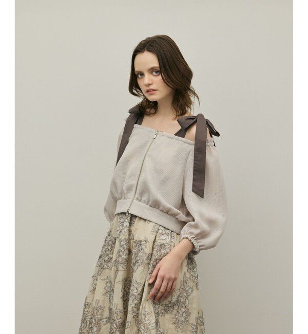 GRACE CONTINENTAL「カラミ2wayジャケット」|ノーカラージャケット|