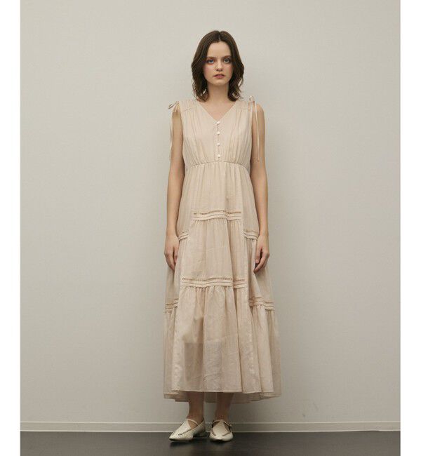 GRACE CONTINENTAL「コットンシルクティアードワンピース」|ワンピース|