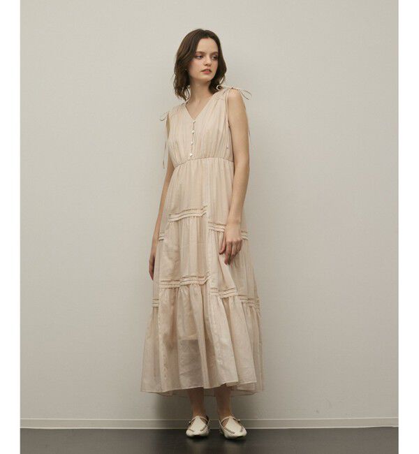 GRACE CONTINENTAL「コットンシルクティアードワンピース」|ワンピース|