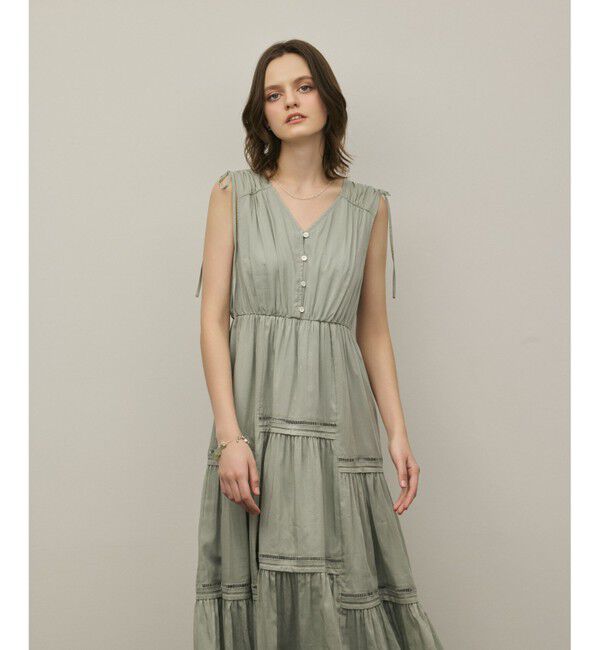 GRACE CONTINENTAL「コットンシルクティアードワンピース」|ワンピース|