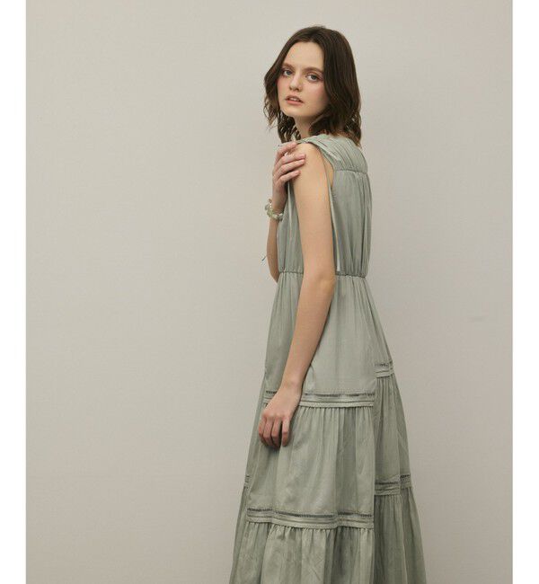 GRACE CONTINENTAL「コットンシルクティアードワンピース」|ワンピース|