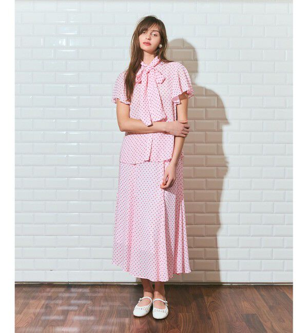 Grace Class「ドットジャガードボウタイブラウス」|シャツ・ブラウス|