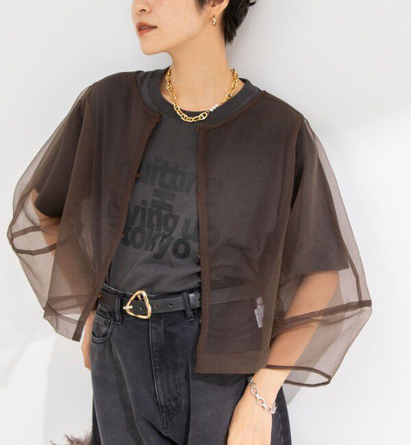 Rie Miller「ランタンスリーブシアー2WAYブラウス」|シャツ・ブラウス|