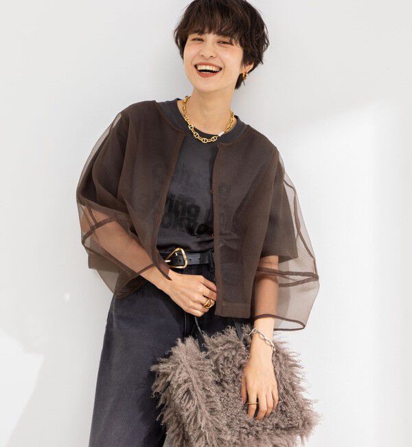 Rie Miller「ランタンスリーブシアー2WAYブラウス」|シャツ・ブラウス|