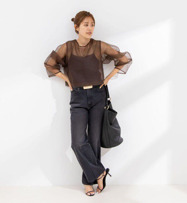 Rie Miller「ランタンスリーブシアー2WAYブラウス」|シャツ・ブラウス|